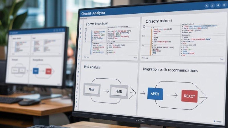 ORMIT™-Analyzer dashboard — Forms inventory, risk analysis and migration path recommendations