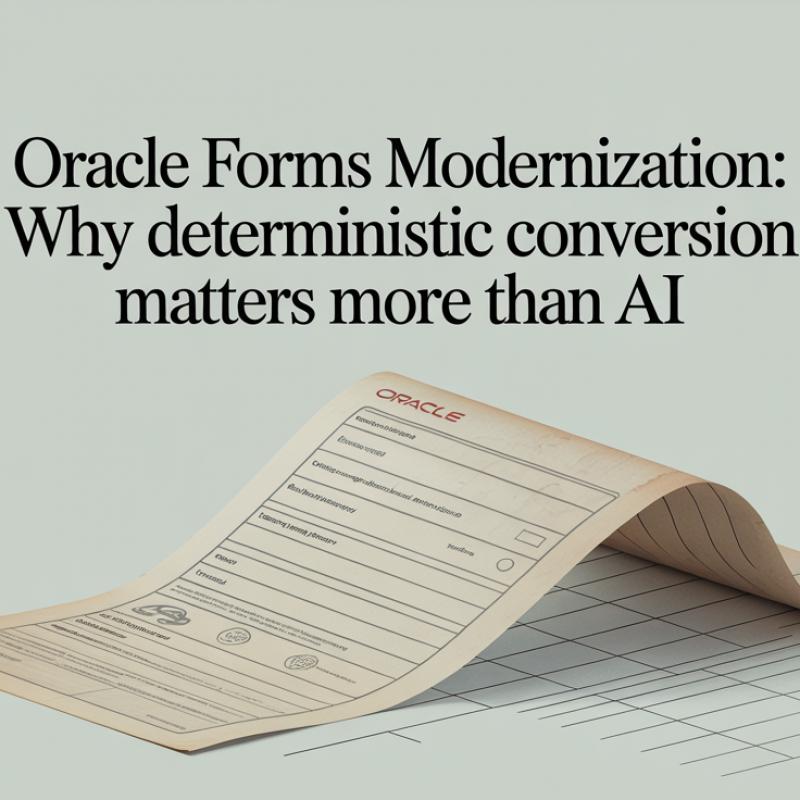 Oracle Forms Modernization: Why Deterministic Conversion Matters More Than AI